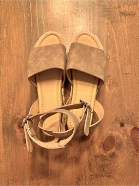 Women's Tan Ankle-Strap Sandals